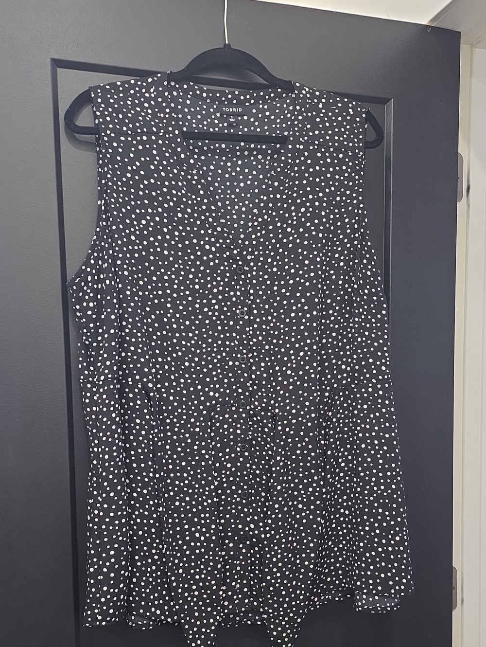 torrid Black White Polka Dot Sleeveless Mini Dress